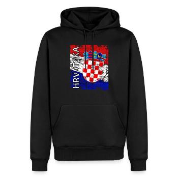Hrvatska Flagge Wappen Kroatien - Männer Premium Bio Hoodie - Schwarz - Vorne - Nico (187cm)