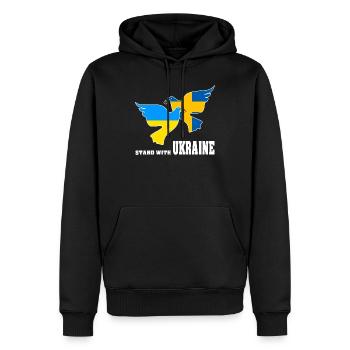 Ukraine - Sweat à capuche Premium bio Homme - noir - Devant - Nico (187cm)