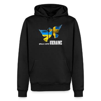 Ukraine - Sweat à capuche Premium bio Homme - noir - Devant - Nico (187cm)
