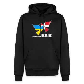 Ukraine - Sweat à capuche Premium bio Homme - noir - Devant - Nico (187cm)