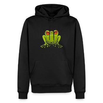 Böser Frosch wütend sauer Kröte - Männer Premium Bio Hoodie - Schwarz - Vorne - Nico (187cm)