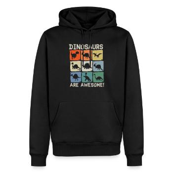 Dinosaurier sind großartig - Männer Premium Bio Hoodie - Schwarz - Vorne - Nico (187cm)