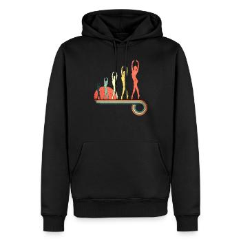 Baile niña bailando vintage puesta de sol arco - Sweat à capuche Premium bio Homme - noir - Devant - Nico (187cm)