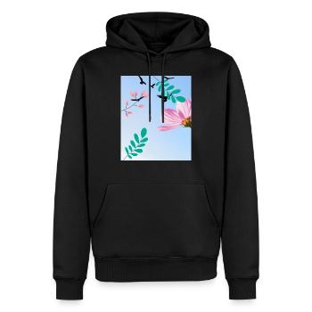 Nature - Männer Premium Bio Hoodie - Schwarz - Vorne - Nico (187cm)