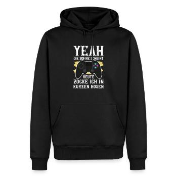 Yeah Die Sonne Scheint Zockershirt Gamer Nerd Geek - Männer Premium Bio Hoodie - Schwarz - Vorne - Nico (187cm)
