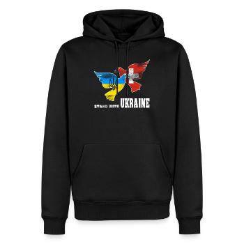 Ukraine - Sweat à capuche Premium bio Homme - noir - Devant - Nico (187cm)