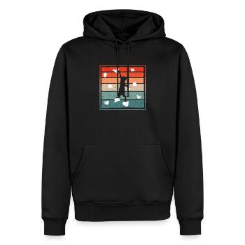 Funny Bouldering Cat Climber Cute Cat - Men’s Premium Organic Hoodie - black - Front - Nico (187cm)