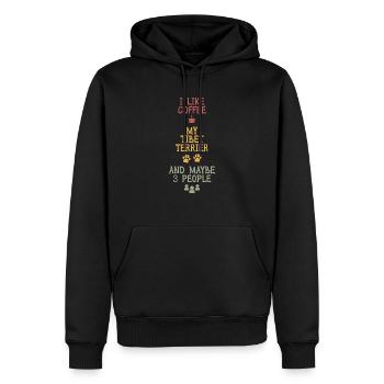 Le café et mon tibet terrier Kaffee - Sweat à capuche Premium bio Homme - noir - Devant - Nico (187cm)
