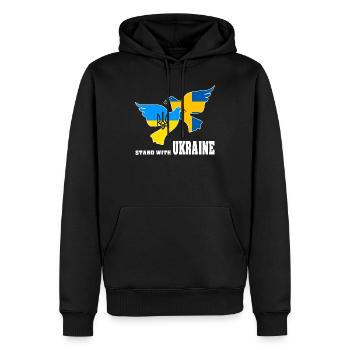 Ukraine - Sweat à capuche Premium bio Homme - noir - Devant - Nico (187cm)
