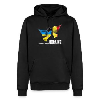 Ukraine - Sweat à capuche Premium bio Homme - noir - Devant - Nico (187cm)