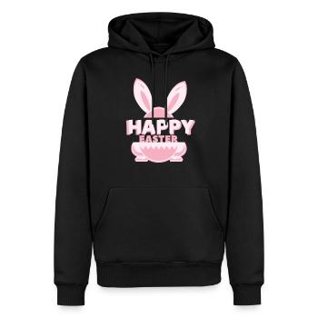 Joyeuses Pâques - Sweat à capuche Premium bio Homme - noir - Devant - Nico (187cm)