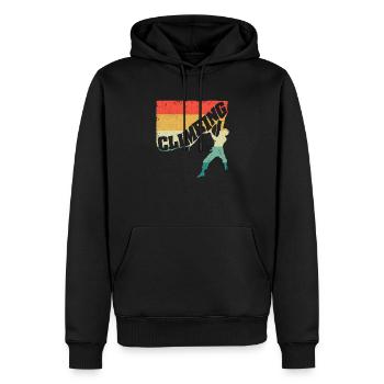 Klettern Lustig Bouldern Berg Liebhaber Fels - Männer Premium Bio Hoodie - Schwarz - Vorne - Nico (187cm)