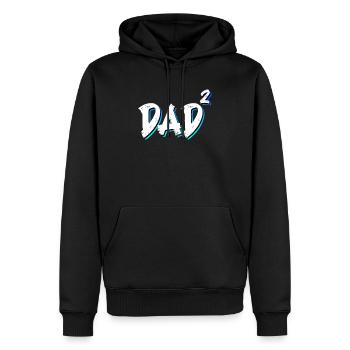 Papa 2 Kinder Zweifacher Vater - Männer Premium Bio Hoodie - Schwarz - Vorne - Nico (187cm)