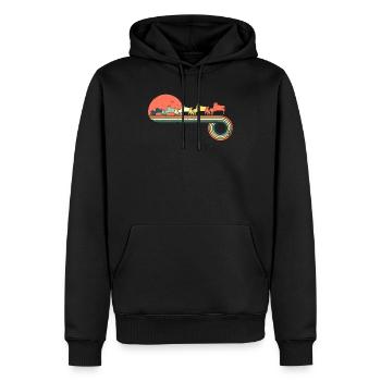 Pianista jugando Piano Retro Vintage Puesta de - Sweat à capuche Premium bio Homme - noir - Devant - Nico (187cm)