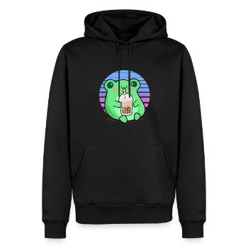 Frosch Bubbe Tee Lustiges Trinken Frosch Shake Humor - Männer Premium Bio Hoodie - Schwarz - Vorne - Nico (187cm)