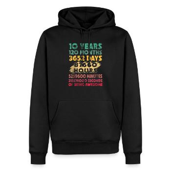 10th Birthday 10 Years Of Being Awesome - Men’s Premium Organic Hoodie - black - Front - Nico (187cm)