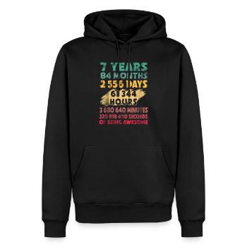 7th Birthday 7 Years Of Being Awesome - Men’s Premium Organic Hoodie - black - Front - Nico (187cm)