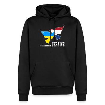 Ukraine - Sweat à capuche Premium bio Homme - noir - Devant - Nico (187cm)