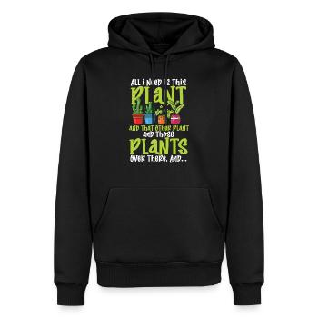 Alles, was ich brauche, ist diese Pflanze und diese andere Pflanze - Männer Premium Bio Hoodie - Schwarz - Vorne - Nico (187cm)