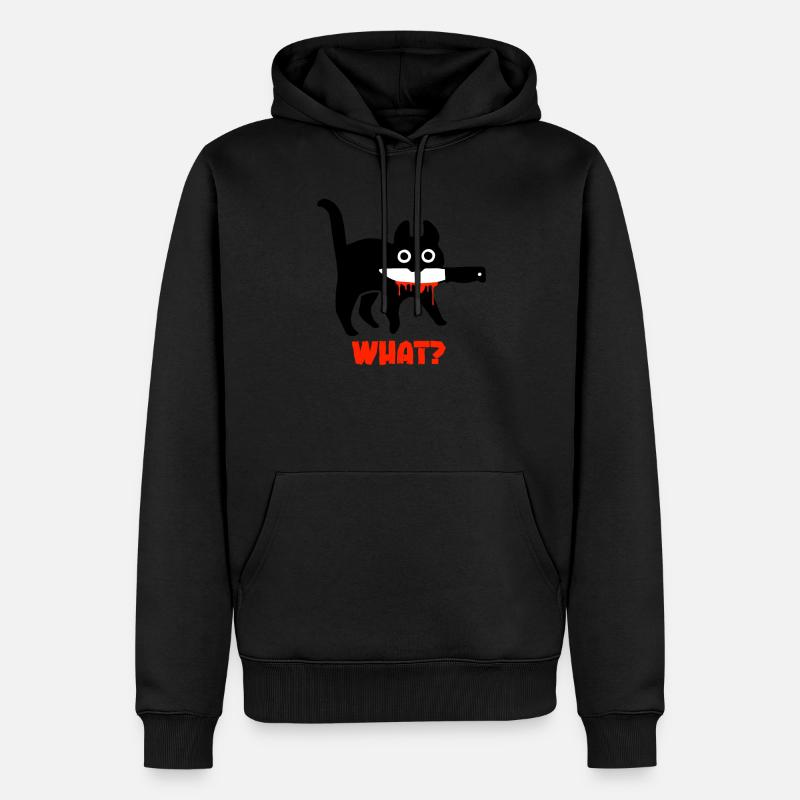 Welche Katze - Männer Premium Bio Hoodie - Schwarz