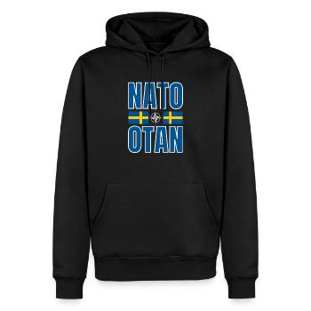 NATO nehmen und schwedische Flagge - Männer Premium Bio Hoodie - Schwarz - Vorne - Nico (187cm)