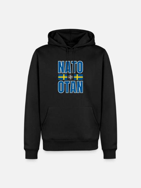 NATO take and Swedish flag - Men’s Premium Organic Hoodie - black
