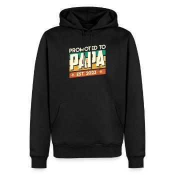 Papa 2023 - Männer Premium Bio Hoodie - Schwarz - Vorne - Nico (187cm)