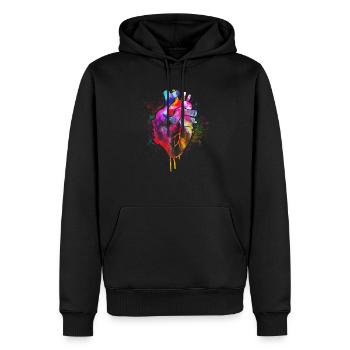 Beautiful Watercolour Heart Organ Body Anatomy - Männer Premium Bio Hoodie - Schwarz - Vorne - Nico (187cm)