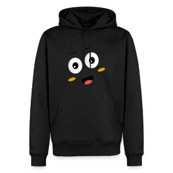 Funny Smiling - Sweat à capuche Premium bio Homme - noir - Devant - Nico (187cm)