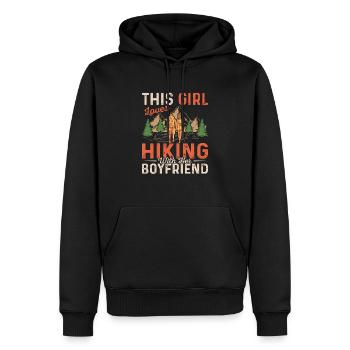 This Girl Loves Hiking With Her Boyfriend Mountain - Männer Premium Bio Hoodie - Schwarz - Vorne - Nico (187cm)