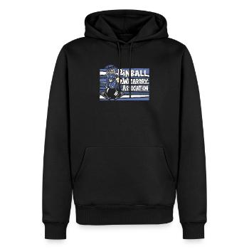 Retro Pinball Flipper Vintage Arcade Gaming - Men’s Premium Organic Hoodie - black - Front - Nico (187cm)
