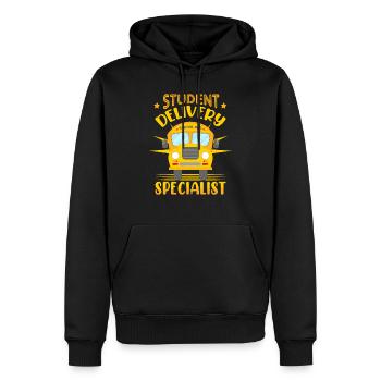 Student Delivery Specialist School Bus Driver Yel - Men’s Premium Organic Hoodie - black - Front - Nico (187cm)