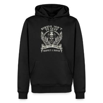 Les motards ne gris pas wee turn chrome motard cool - Sweat à capuche Premium bio Homme - noir - Devant - Nico (187cm)