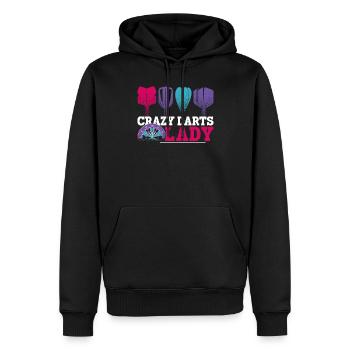 Darts Board Girl Vintage Crazy - Sweat à capuche Premium bio Homme - noir - Devant - Nico (187cm)