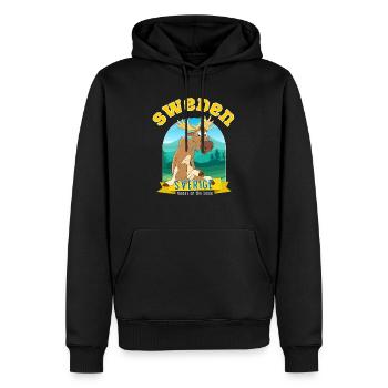 Suède Sverige Elk en liberté - Sweat à capuche Premium bio Homme - noir - Devant - Nico (187cm)
