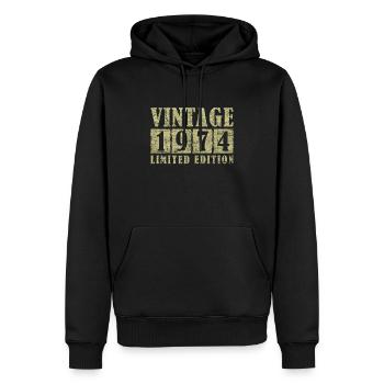Vintage 1974 Retro - Männer Premium Bio Hoodie - Schwarz - Vorne - Nico (187cm)