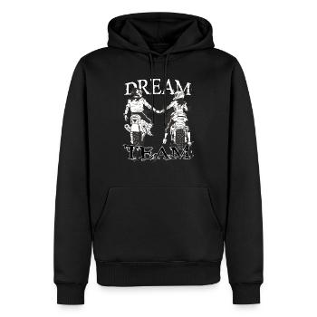 We are a dream team. Partner Tshirt Motorcycle - Men’s Premium Organic Hoodie - black - Front - Nico (187cm)