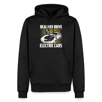 Real Men Drive Electric Cars EV Car Driver Mobili - Männer Premium Bio Hoodie - Schwarz - Vorne - Nico (187cm)