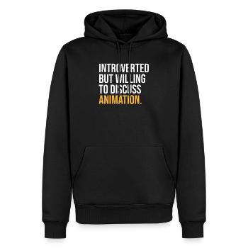 I PAUSED MY ANIMATION TO BE HERE - Männer Premium Bio Hoodie - Schwarz - Vorne - Nico (187cm)