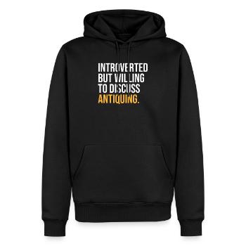 J’AI MIS EN PAUSE MON ANTIQUITÉ POUR ÊTRE ICI - Sweat à capuche Premium bio Homme - noir - Devant - Nico (187cm)
