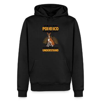 Podenco Chose Lévrier Espagnol - Sweat à capuche Premium bio Homme - noir - Devant - Nico (187cm)