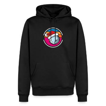 Boule de golf de Noël Chapeau de Noël Golf de Noël - Sweat à capuche Premium bio Homme - noir - Devant - Nico (187cm)