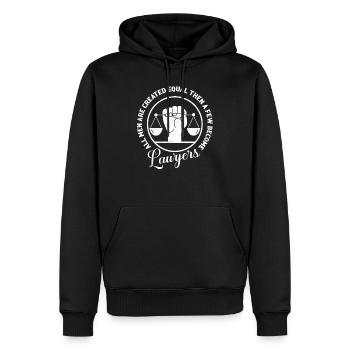 Tous les hommes sont créés égaux puis quelques-uns deviennent avocats - Sweat à capuche Premium bio Homme - noir - Devant - Nico (187cm)