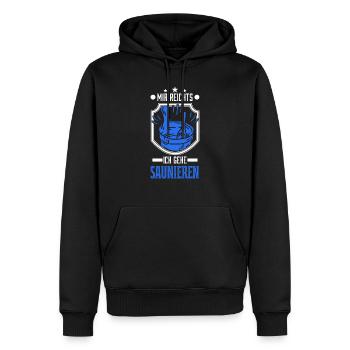 Mir reichts Ich gehe Saunieren Sauna Saunagänger - Männer Premium Bio Hoodie - Schwarz - Vorne - Nico (187cm)