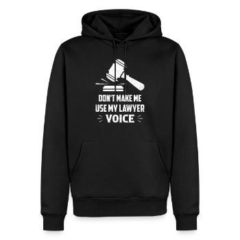 Ne me faites pas utiliser mon avocat avocat avocat Advoca - Sweat à capuche Premium bio Homme - noir - Devant - Nico (187cm)
