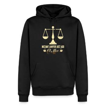 Instant Lawyer Il suffit d’ajouter Coffee Attorney Advocate - Sweat à capuche Premium bio Homme - noir - Devant - Nico (187cm)