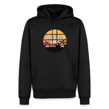 Rente 2022 Ruhestand Pension Retro Geschenk Damen - Men’s Premium Organic Hoodie - black - Front - Nico (187cm)