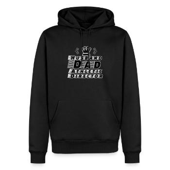 Mari papa directeur sportif cool Fête des pères - Sweat à capuche Premium bio Homme - noir - Devant - Nico (187cm)