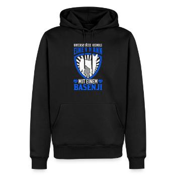 Basenji Mann Kongoterrier - Männer Premium Bio Hoodie - Schwarz - Vorne - Nico (187cm)