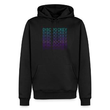 Dj Disc Jockey Lecteur de Musique Rétro - Sweat à capuche Premium bio Homme - noir - Devant - Nico (187cm)
